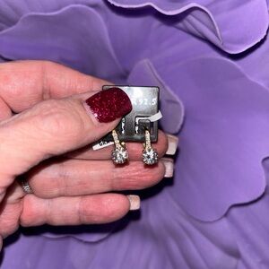 Beautiful Moissanite earrings with a GRA certificate included. Gold/Sterling